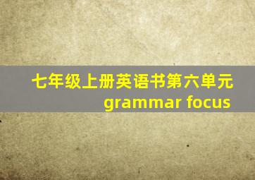 七年级上册英语书第六单元grammar focus